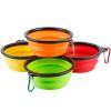 4Pcs Silicone Collapsible Dog Bowls - BPA Free Travel Dog Bowl - Foldable Water Bowl