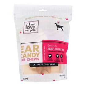 "I And Love And You" Dog Chews - Ear Candy - Beef Ear - 5 Count - Case Of 6