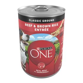 Purina ONE - High Protein Natural Beef & Brown Rice - Ground Wet Dog Food - 13 oz Can