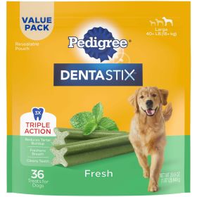 PEDIGREE DENTASTIX - Fresh Flavor Dental Bone Treats for Large Dogs - 1.94 lb. Value Pack (36 Treats)