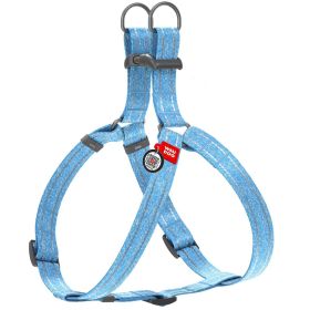 Cotton Dog Harness Eco Friendly Dog Harness for Medium and Large Dogs - Reflective - Adjustable Size - Large size 27-35 inch Blue Color