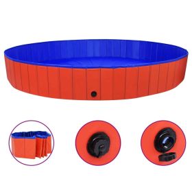 Foldable Dog Swimming Pool - Red - 118.1"x15.7" PVC