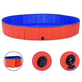 Foldable Dog Swimming Pool - Red - 78.7"x11.8" PVC