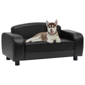 Faux Leather Dog Sofa - Black - 31.5"x19.7"x15.7"