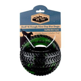 Dr. Pol Green - TPR Thread Tire Fetch & Chew Dog Toy for All Dogs. Play, Toss & Tug. 4.5"