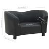 Dog Sofa Black 26.4"x16.1"x15.4" Faux Leather