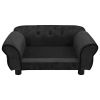 Dog Sofa - Plush Black - 28.3"x17.7"x11.8"