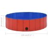 Foldable Dog Swimming Pool Red 47.2"x11.8" PVC