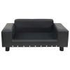 Dog Sofa - Dark Gray - 31.9"x16.9"x12.2" - Plush and Faux Leather