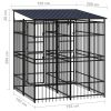 Outdoor Dog Kennel with Roof - Steel - 78.3" x 78.7" x 89.8" (L x W x H)