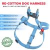 Cotton Dog Harness Eco Friendly Dog Harness for Medium and Large Dogs - Reflective - Adjustable Size - Large size 27-35 inch Blue Color