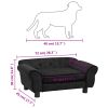 Dog Sofa - Plush Black - 28.3"x17.7"x11.8"