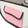 Foldable Dog Playpen with Carrying Bag - Pink - 57.1"x57.1"x24"