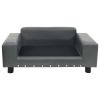 Dog Sofa - Gray - 31.9"x16.9"x12.2" - Plush and Faux Leather