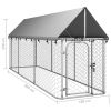 Outdoor Dog Kennel with Roof 157.5"x39.4"x59.1"