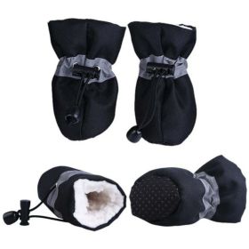 Dog Boots 4 PCS Set (Color: Black, size: small)